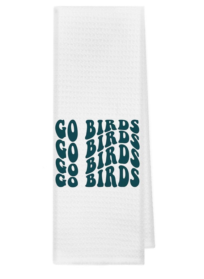 kunlisa Trendy Groovy Go Birds Football Kitchen Towels,Football Hand Towels,Eagle Decor,Eagles Fan Gifts,16×24 Inch - Image 1